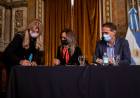 Marisa Fassi con el presidente Alberto Fernández y el gobernador Axel firmaron un convenio de obras