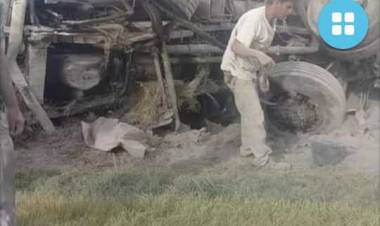 Un camionero de Cañuelas volcó en la Ruta Nacional N° 3