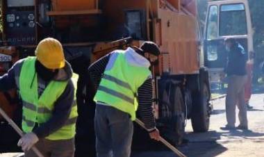Obras en la calle 25 de Mayo, entre Libertad y Rivadavia