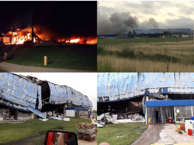 Dantesco incendio devoró al frigorífico Cabaña Argentina