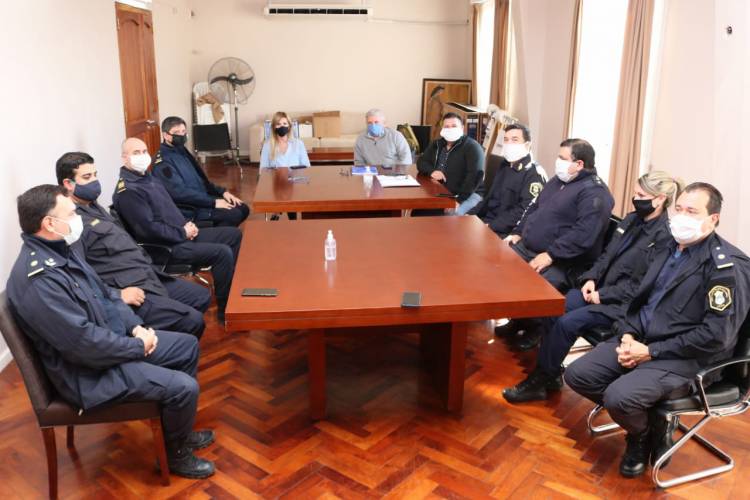 Fassi, en un encuentro con la cúpula de Seguridad.