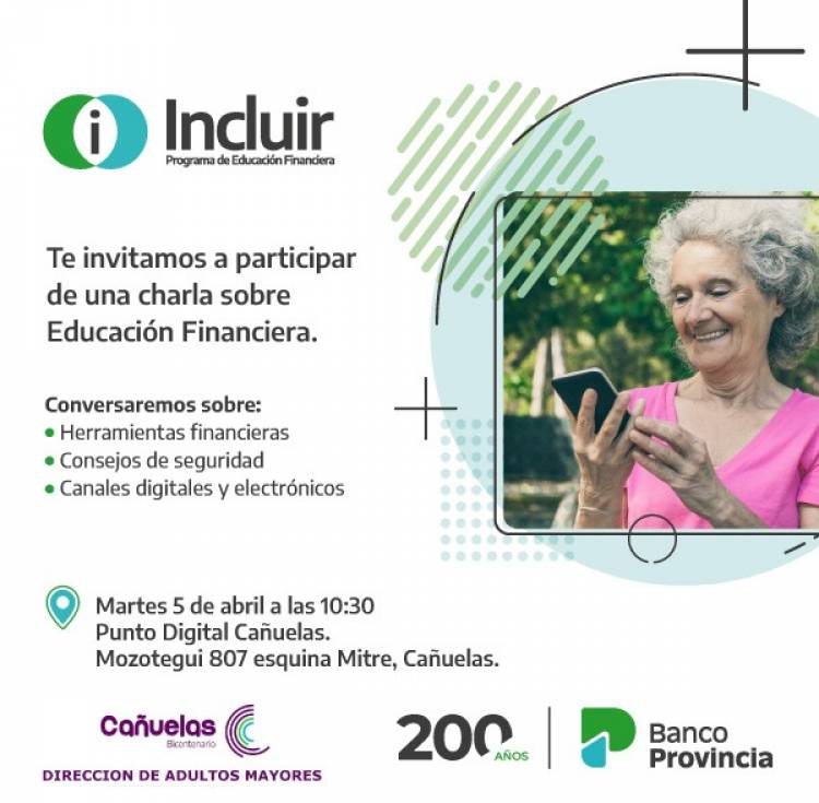 Banco Provincia ofrecerá una charla de Educación Financiera para jubilados y jubiladas