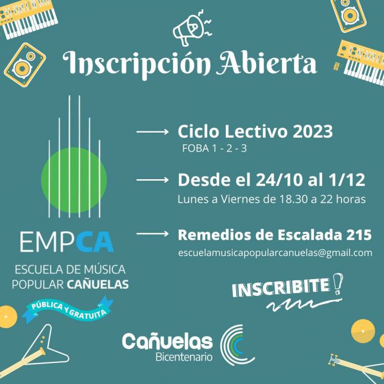 Comenzó la inscripción para el ciclo 2023 en la Escuela de Música Popular