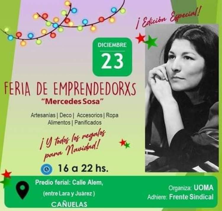 Se realizará hoy la feria de emprendedores "Mercedes Sosa" 