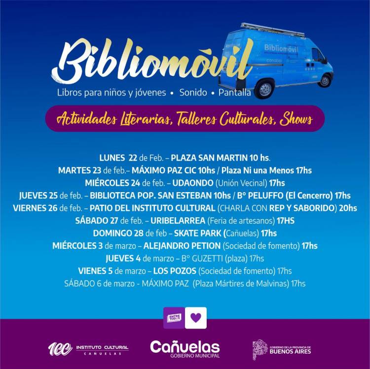 Una biblioteca móvil recorrerá barrios y localidades del distrito