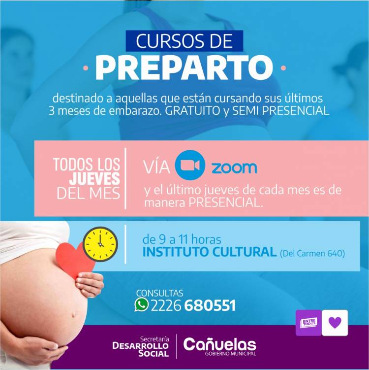 Comenzará a dictarse un curso de preparto gratuito