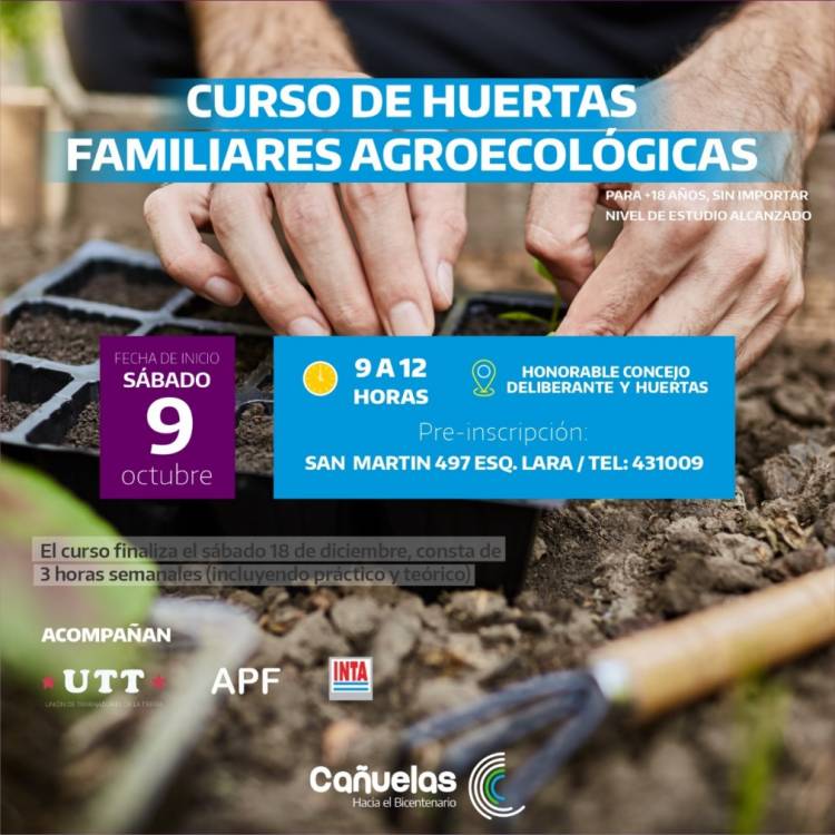 Curso de huertas familiares agroecológicas gratuito