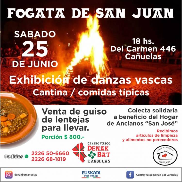 Tradicional Fogata de San Juan en el Centro Vasco