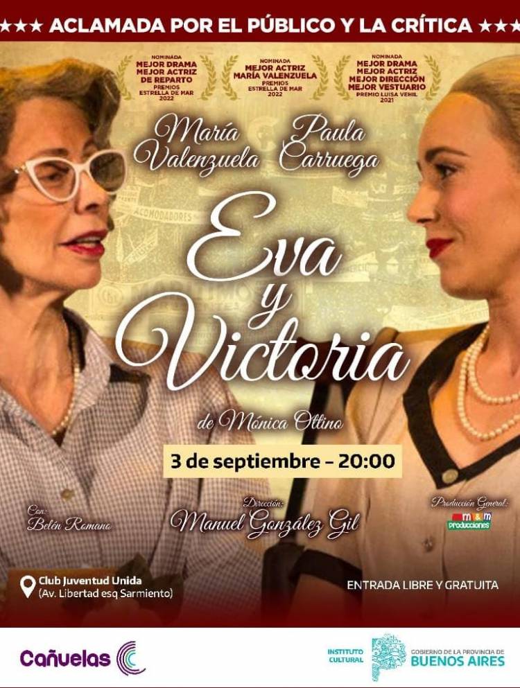 Suspenden la presentación de la obra teatral “Eva y Victoria”