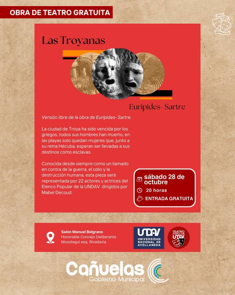 El próximo sábado habrá una obra de teatro gratuita en el HCD
