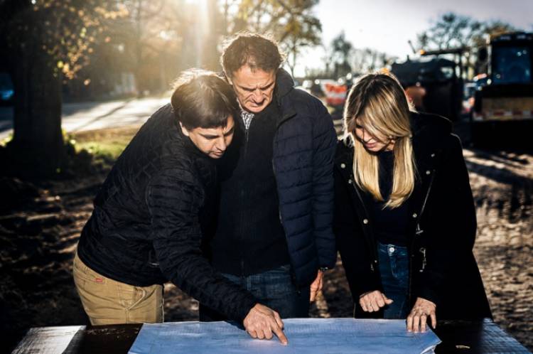Marisa Fassi recibió al ministro Katopodis y recorrieron las obras de la Ruta 205 en Cañuelas,